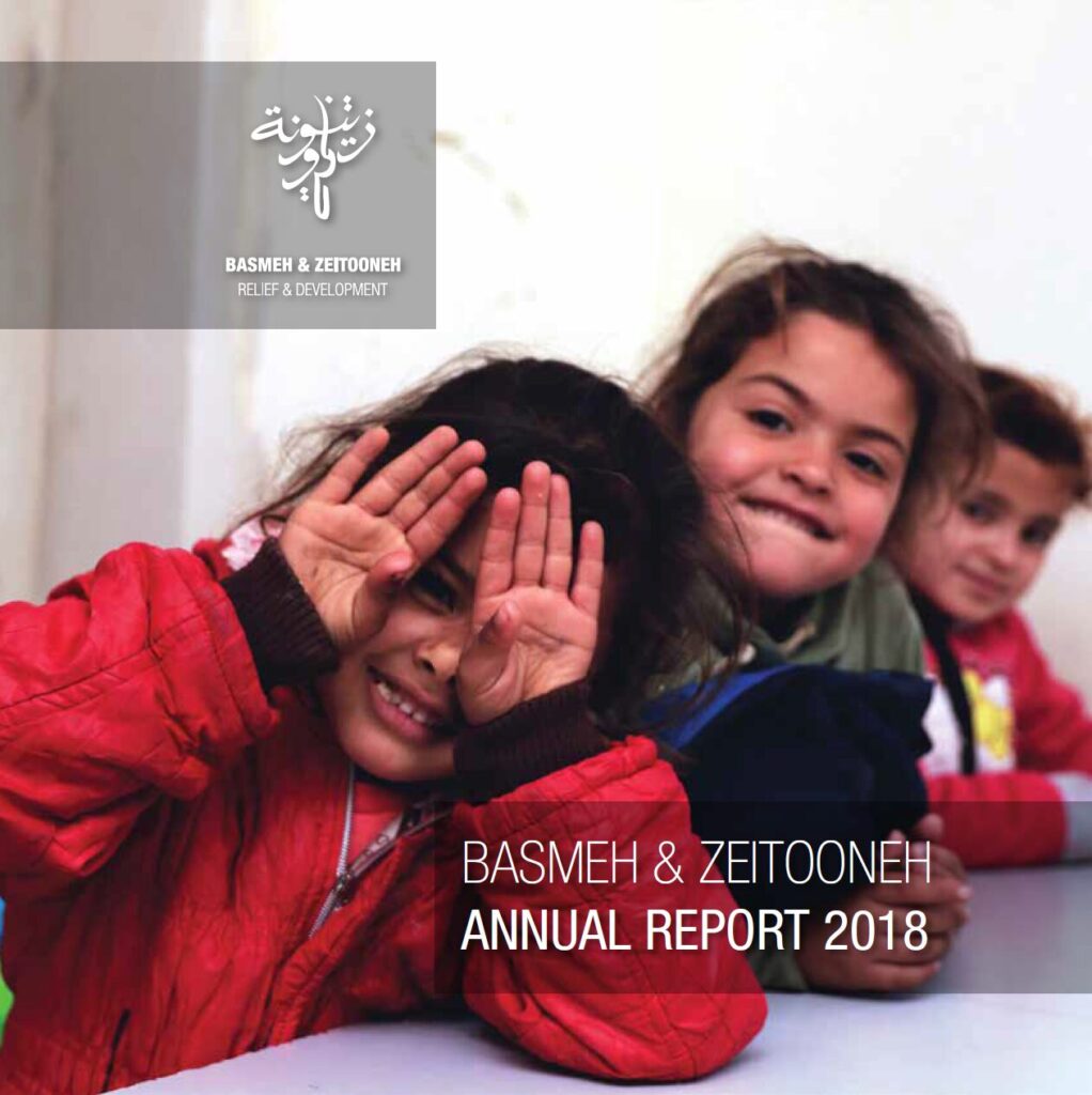 Basmeh & Zeitooneh, Relief & Development, Constructive society, refugee-led relief organization, communities, Peacebuilding, education, protection, food security and livelihood, and civil society enablement, Annual Report 2018